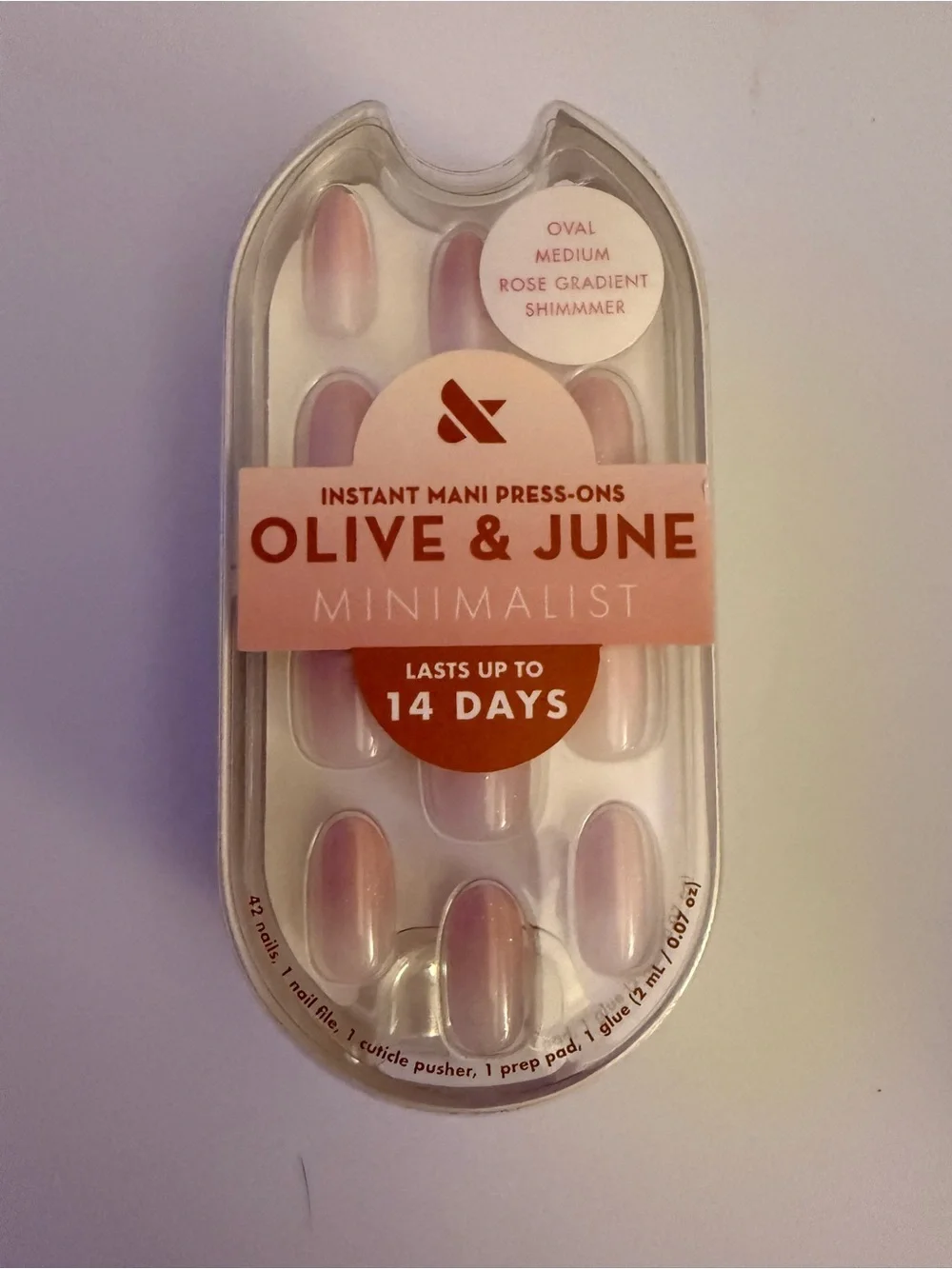 Olive & June Minimalist Rose Gradient Press-On Nails - Pink